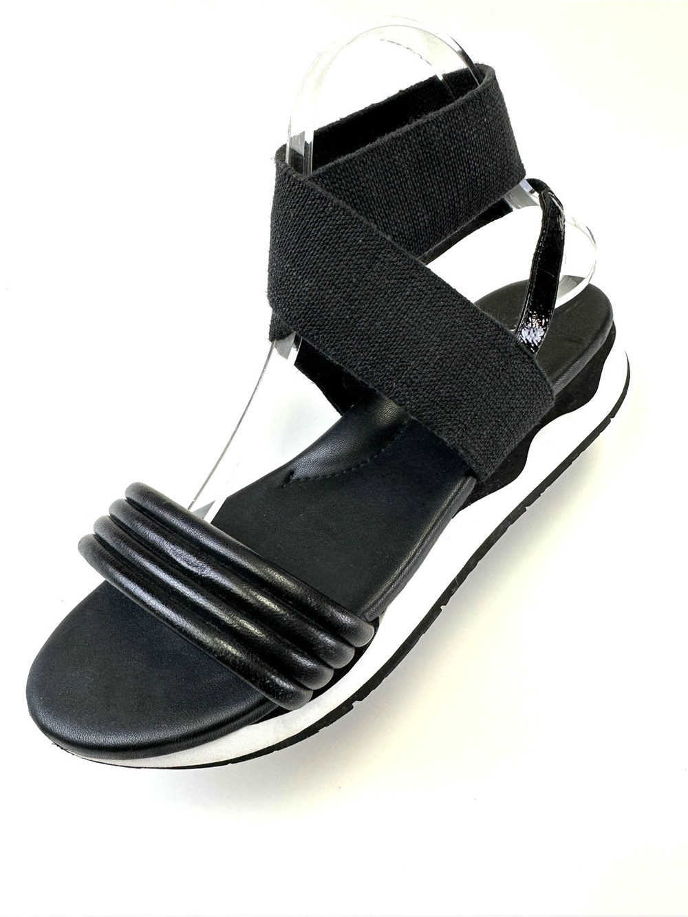 Donald Pliner Sport Sandals Black Stretch Slingback Platform Travel Comfort 9